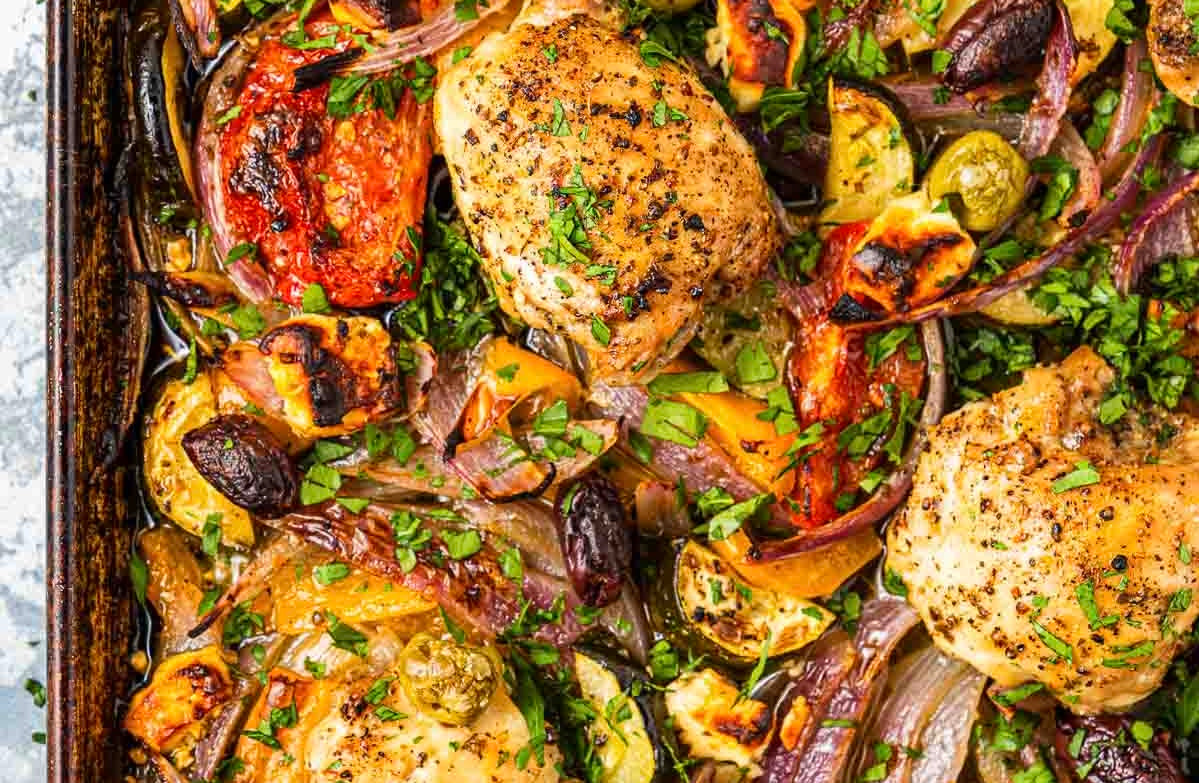 Sheet Pan Greek Chicken & Veggies w/ CassCaps