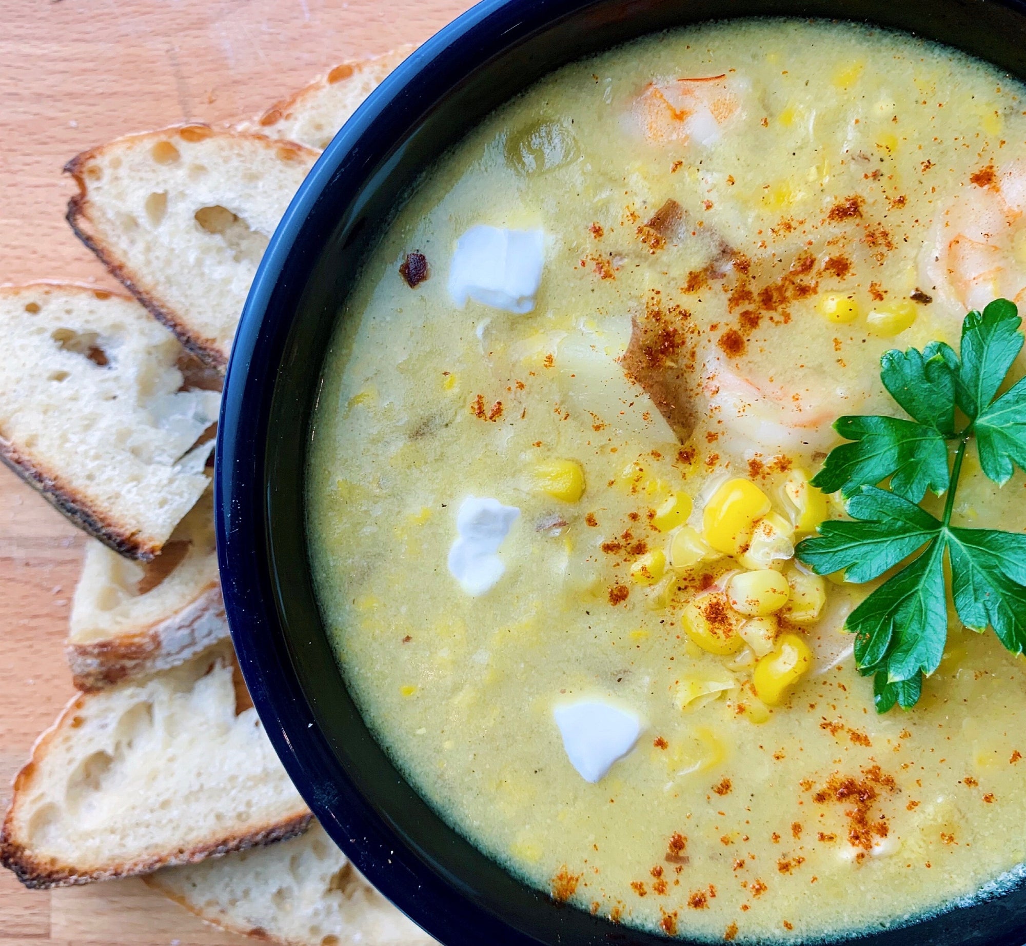 Curried Coconut Shrimp and Corn Soup