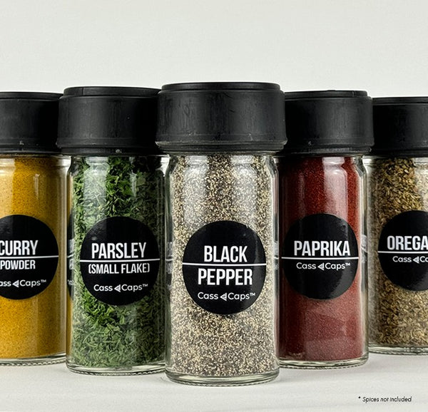 Set of 60 Spice Labels - Ships Free - Casscaps